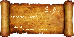 Spacsek Jenő névjegykártya