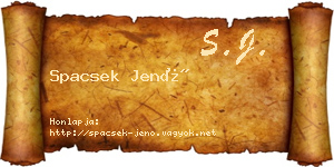 Spacsek Jenő névjegykártya