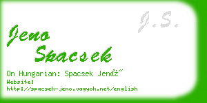 jeno spacsek business card